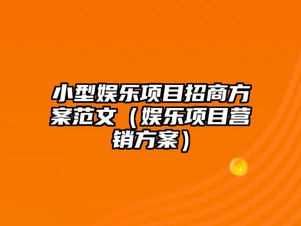 小型娛樂(lè )項目招商方案范文（娛樂(lè )項目營(yíng)銷(xiāo)方案）