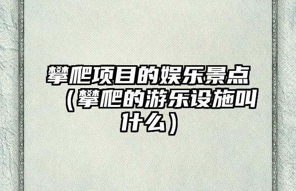 攀爬項目的娛樂(lè )景點(diǎn)（攀爬的游樂(lè )設施叫什么）