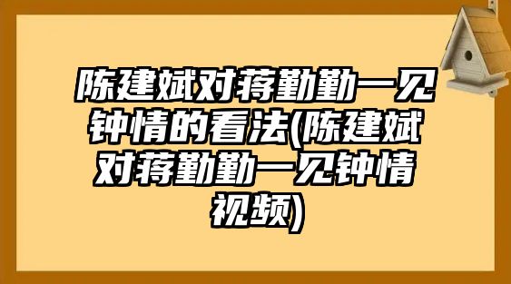 陳建斌對蔣勤勤一見(jiàn)鐘情的看法(陳建斌對蔣勤勤一見(jiàn)鐘情視頻)