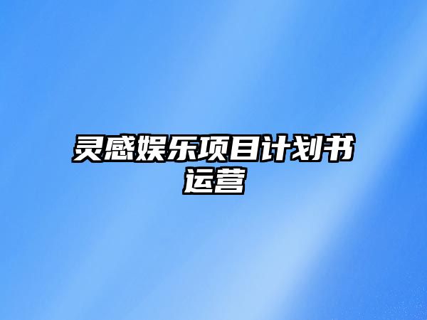 靈感娛樂(lè )項目計劃書(shū)運營(yíng)