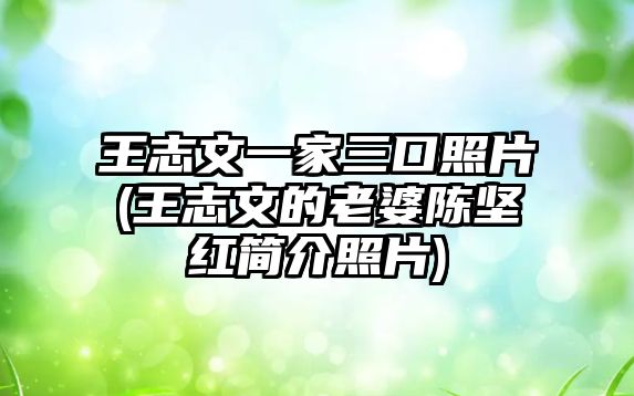 王志文一家三口照片(王志文的老婆陳堅紅簡(jiǎn)介照片)