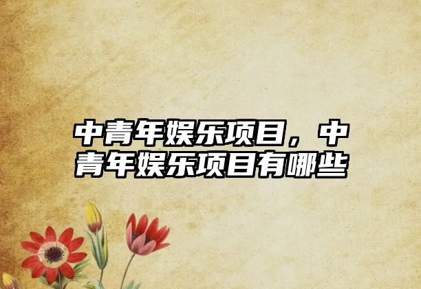 中青年娛樂(lè )項目，中青年娛樂(lè )項目有哪些