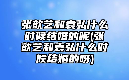 張歆藝和袁弘什么時(shí)候結婚的呢(張歆藝和袁弘什么時(shí)候結婚的呀)