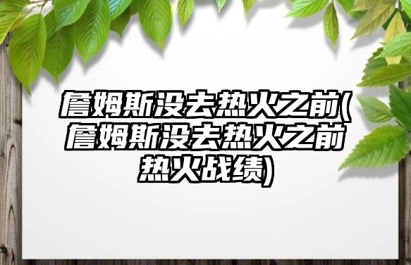 詹姆斯沒(méi)去熱火之前(詹姆斯沒(méi)去熱火之前熱火戰績(jì))