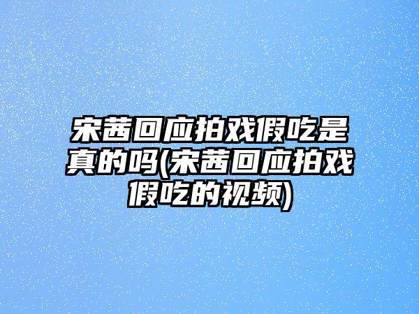 宋茜回應拍戲假吃是真的嗎(宋茜回應拍戲假吃的視頻)