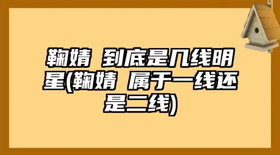 鞠婧祎到底是幾線(xiàn)明星(鞠婧祎屬于一線(xiàn)還是二線(xiàn))