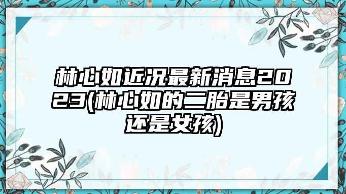 林心如近況最新消息2023(林心如的二胎是男孩還是女孩)