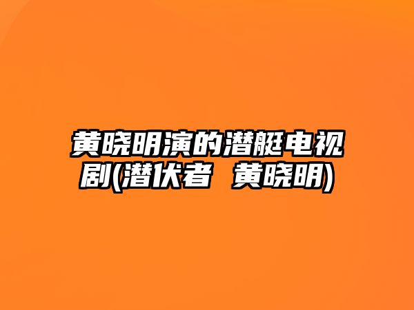 黃曉明演的潛艇電視劇(潛伏者 黃曉明)