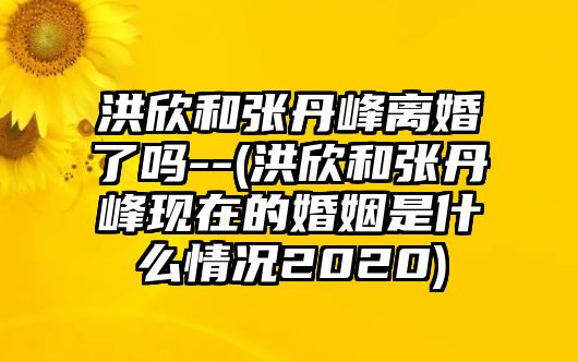 洪欣和張丹峰離婚了嗎--(洪欣和張丹峰現在的婚姻是什么情況2020)