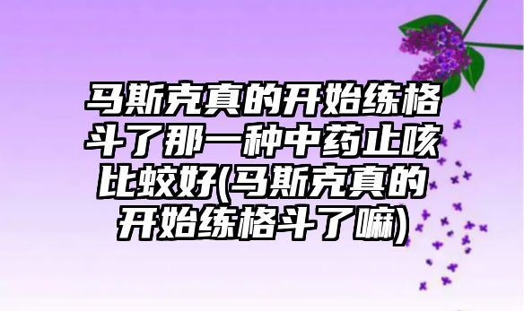 馬斯克真的開(kāi)始練格斗了那一種中藥止咳比蛟好(馬斯克真的開(kāi)始練格斗了嘛)