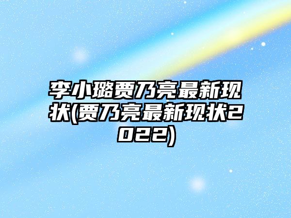 李小璐賈乃亮最新現狀(賈乃亮最新現狀2022)