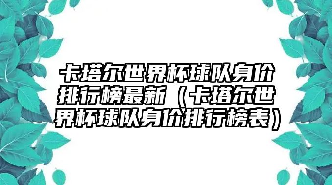 卡塔爾世界杯球隊身價(jià)排行榜最新（卡塔爾世界杯球隊身價(jià)排行榜表）