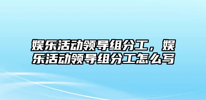 娛樂(lè )活動(dòng)領(lǐng)導組分工，娛樂(lè )活動(dòng)領(lǐng)導組分工怎么寫(xiě)