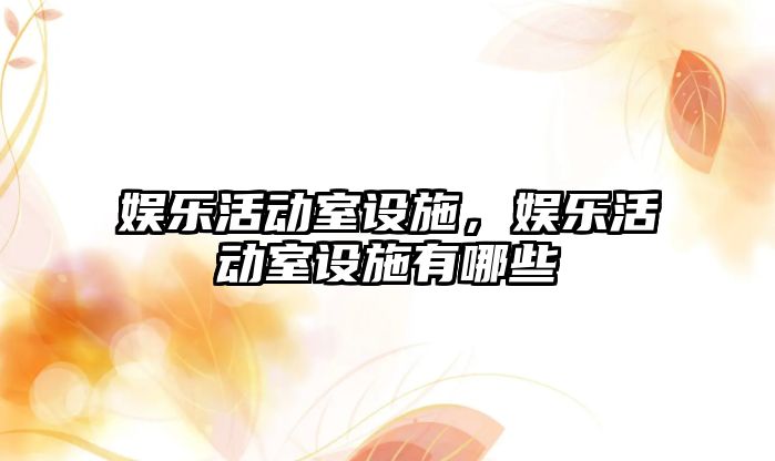 娛樂(lè )活動(dòng)室設施，娛樂(lè )活動(dòng)室設施有哪些