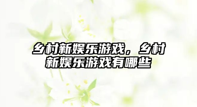 鄉村新娛樂(lè )游戲，鄉村新娛樂(lè )游戲有哪些