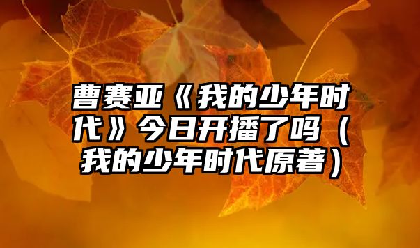 曹賽亞《我的少年時(shí)代》今日開(kāi)播了嗎（我的少年時(shí)代原著(zhù)）