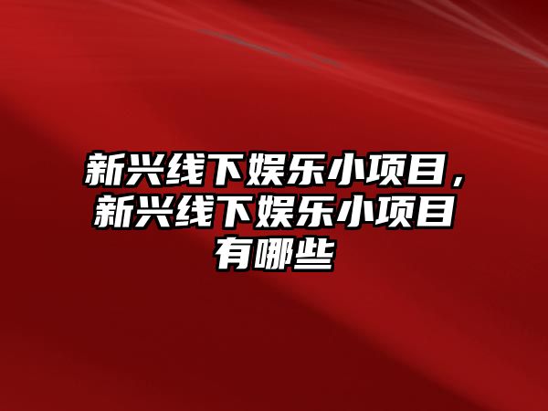 新興線(xiàn)下娛樂(lè )小項目，新興線(xiàn)下娛樂(lè )小項目有哪些