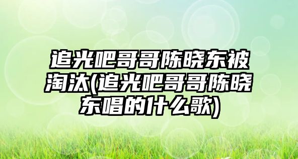 追光吧哥哥陳曉東被淘汰(追光吧哥哥陳曉東唱的什么歌)