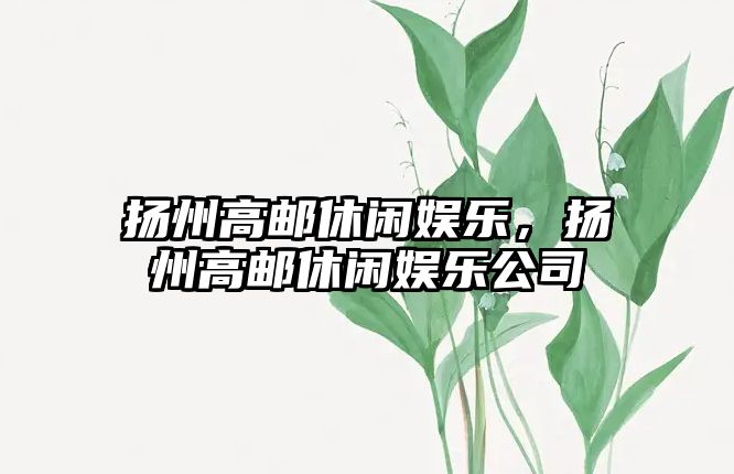 揚州高郵休閑娛樂(lè )，揚州高郵休閑娛樂(lè )公司