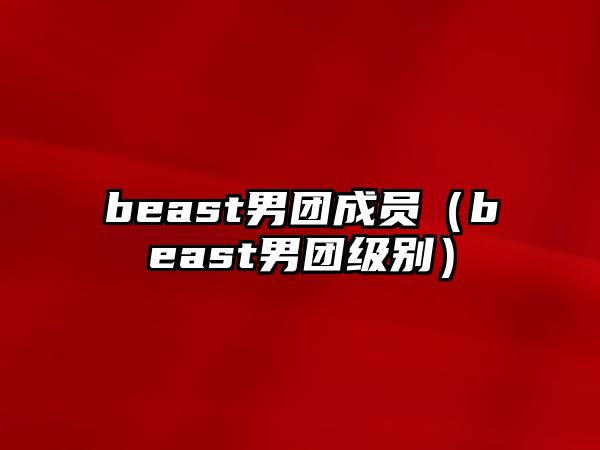 beast男團成員（beast男團級別）