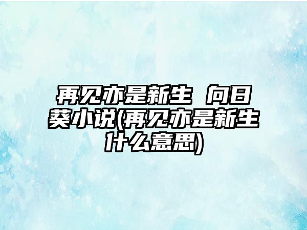 再見(jiàn)亦是新生 向日葵小說(shuō)(再見(jiàn)亦是新生什么意思)