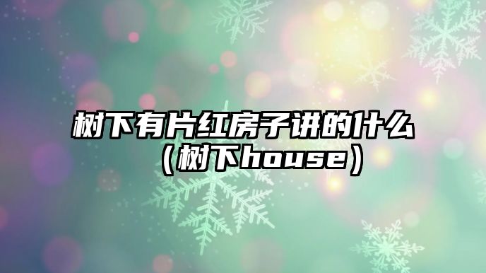 樹(shù)下有片紅房子講的什么（樹(shù)下house）