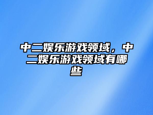 中二娛樂(lè )游戲領(lǐng)域，中二娛樂(lè )游戲領(lǐng)域有哪些