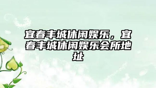 宜春豐城休閑娛樂(lè )，宜春豐城休閑娛樂(lè )會(huì )所地址