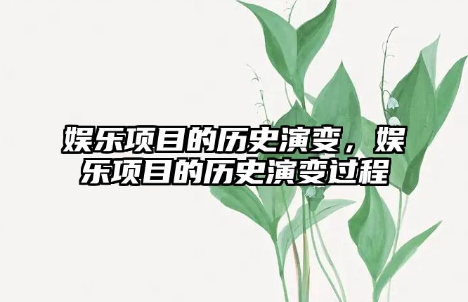 娛樂(lè )項目的歷史演變，娛樂(lè )項目的歷史演變過(guò)程