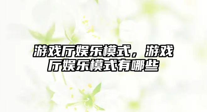 游戲廳娛樂(lè )模式，游戲廳娛樂(lè )模式有哪些