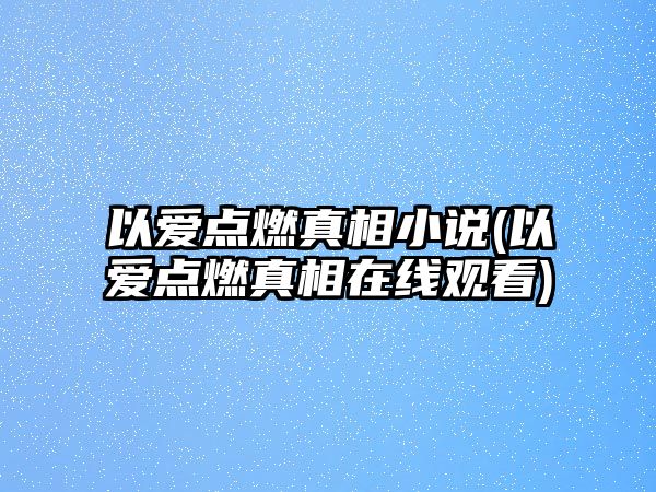 以愛(ài)點(diǎn)燃真相小說(shuō)(以愛(ài)點(diǎn)燃真相在線(xiàn)觀(guān)看)