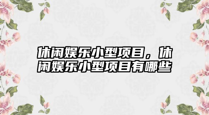 休閑娛樂(lè )小型項目，休閑娛樂(lè )小型項目有哪些