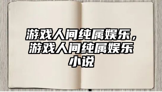 游戲人間純屬娛樂(lè )，游戲人間純屬娛樂(lè )小說(shuō)