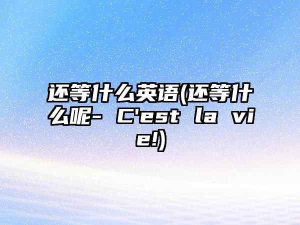 還等什么英語(yǔ)(還等什么呢- C'est la vie!)