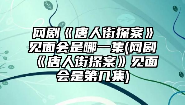 網(wǎng)劇《唐人街探案》見(jiàn)面會(huì )是哪一集(網(wǎng)劇《唐人街探案》見(jiàn)面會(huì )是第幾集)