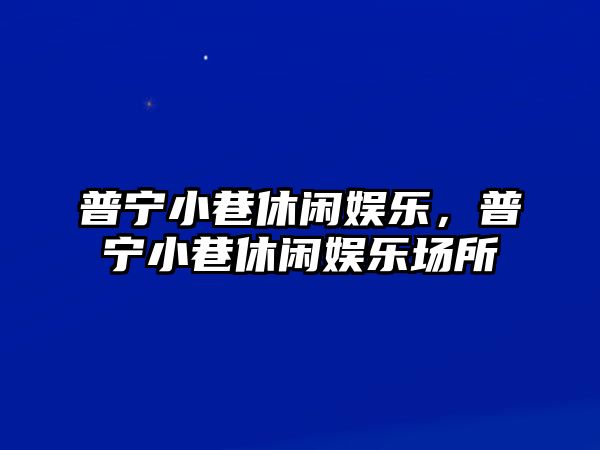 普寧小巷休閑娛樂(lè )，普寧小巷休閑娛樂(lè )場(chǎng)所