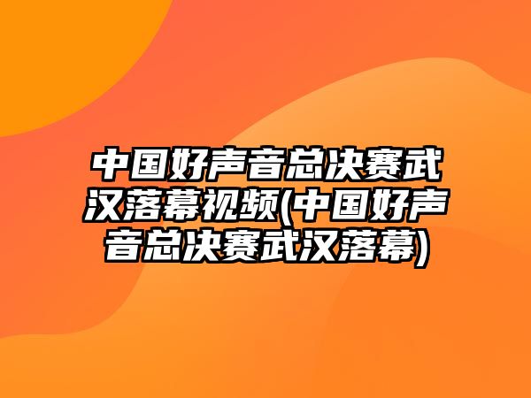 中國好聲音總決賽武漢落幕視頻(中國好聲音總決賽武漢落幕)