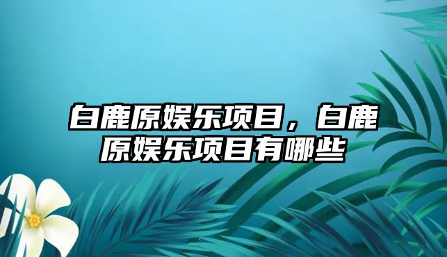 白鹿原娛樂(lè )項目，白鹿原娛樂(lè )項目有哪些