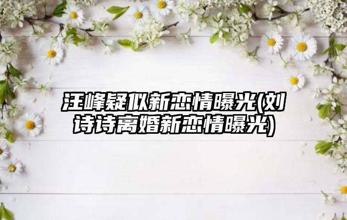 汪峰疑似新戀情曝光(劉詩(shī)詩(shī)離婚新戀情曝光)