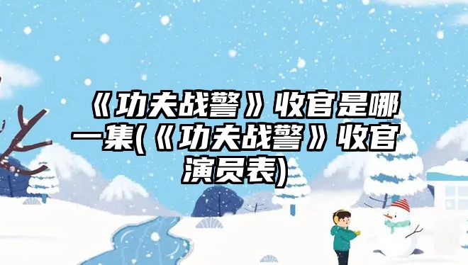 《功夫戰警》收官是哪一集(《功夫戰警》收官演員表)