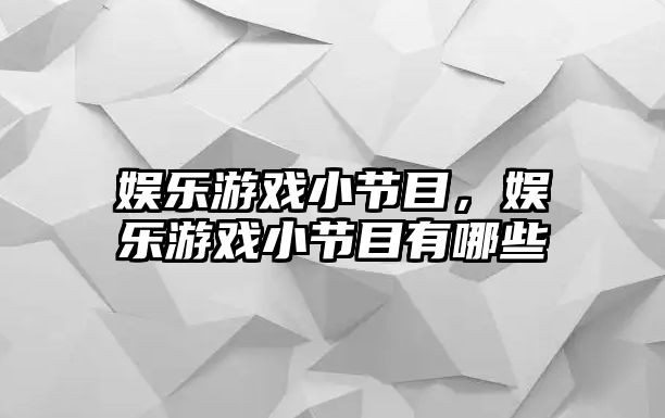 娛樂(lè )游戲小節目，娛樂(lè )游戲小節目有哪些