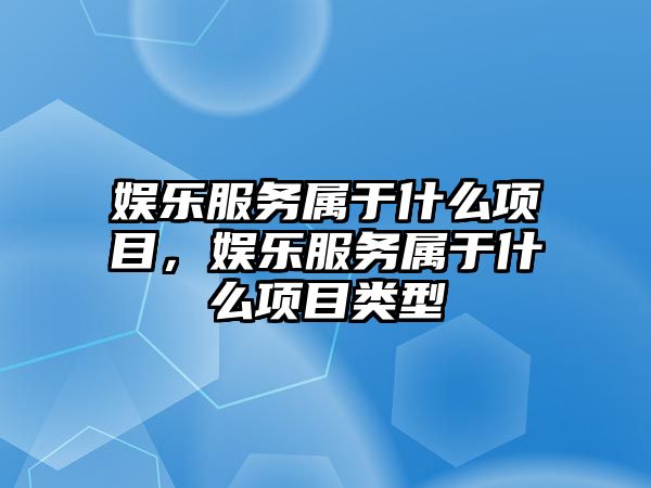 娛樂(lè )服務(wù)屬于什么項目，娛樂(lè )服務(wù)屬于什么項目類(lèi)型