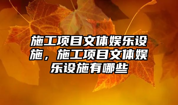 施工項目文體娛樂(lè )設施，施工項目文體娛樂(lè )設施有哪些